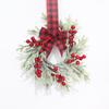 Mini Christmas Cabinet Wreath for Kitchen Red Berry Door Wreath with Bow for Farmhouse Holiday Xmas Party Decoration