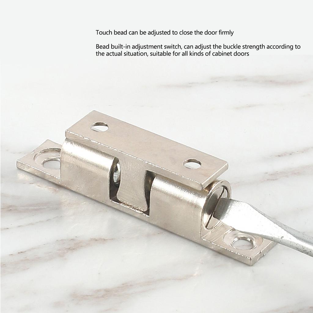 Adjustable Solid Brass Double Beads Tensioner Latches Accessory for Cabinet and Furniture Door Daily Use