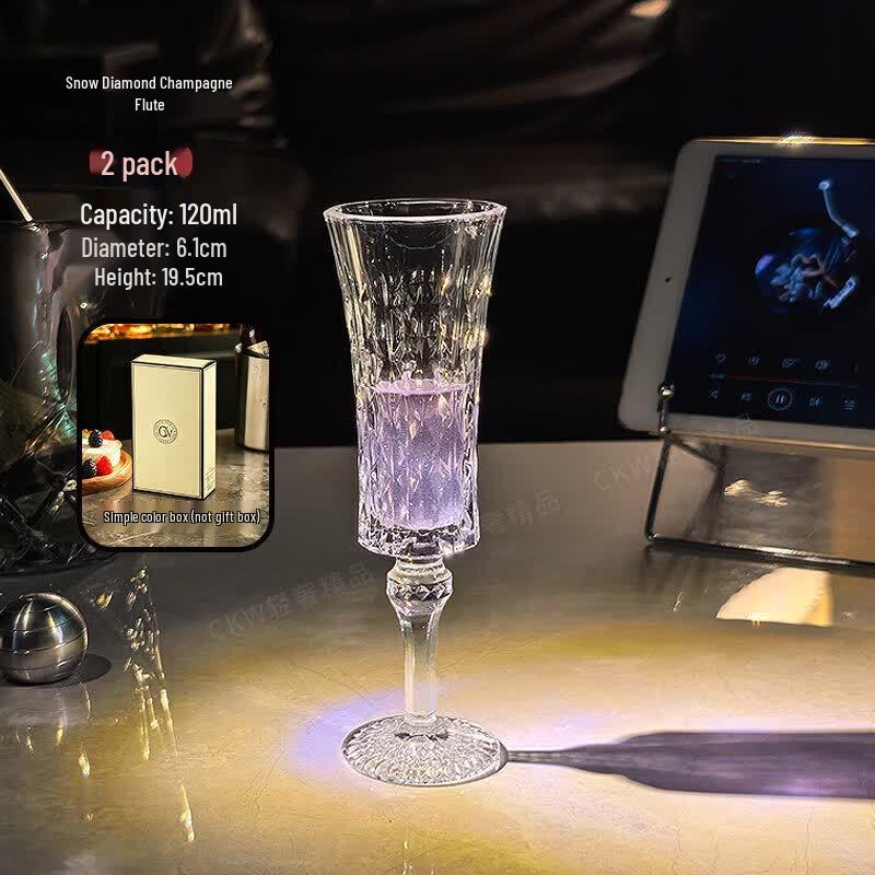 Crystal High-Stem Champagne and Wine Glass Set