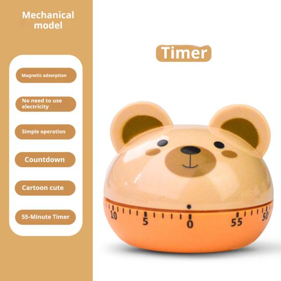 Minuteur de cuisine mécanique réglable 0-60 minutes Animal de dessin animé à remonter Compte à rebours manuel Alarme sonore Rappel Pas de piles nécessaires Minuteur coloré pour