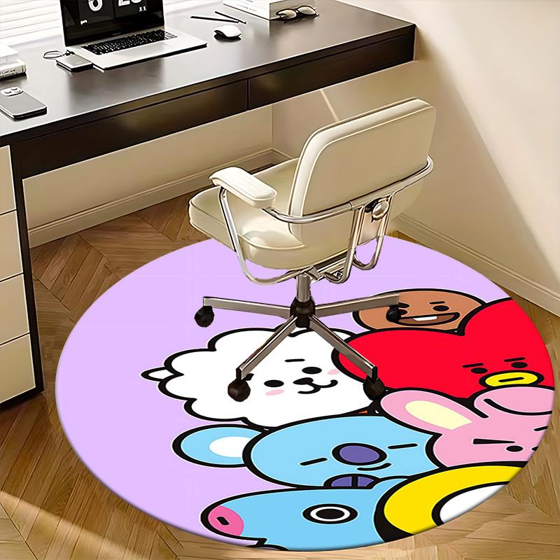 BT21 Characters, Chair mat Round Rug Office carpet, Non slip, Suitable for Living Rooms, Bedrooms decor.1205396a