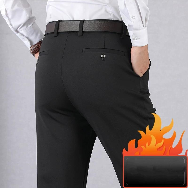 

Мужские брюки в стиле business casual, осенне-зимние брюки, офисные брюки для костюма, формальные брюки, удобные 29 чёрный