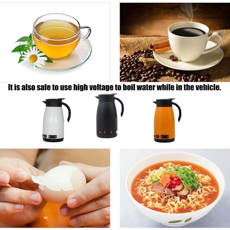 12V 24V Car Electric Kettle 680ml Fast Boil Heating Cup Heated Water Cup For Long Journeys Commuting Convenience