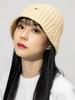 HIGH SCHOOL DISCO Badge Summer Knit Bucket Hat Light Beige