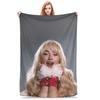 Singer Sabrina Carpenter Blankets Pop Music Flannel Funny Soft Throw Blankets for Chair Covering Sofa Textile Decor