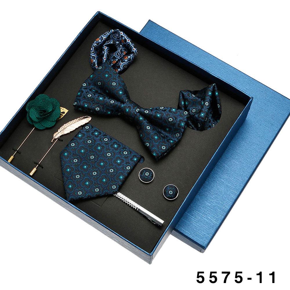 Men's Formal Tie & Pocket Square Eight-Piece Gift Set - High-End Wedding & Business 