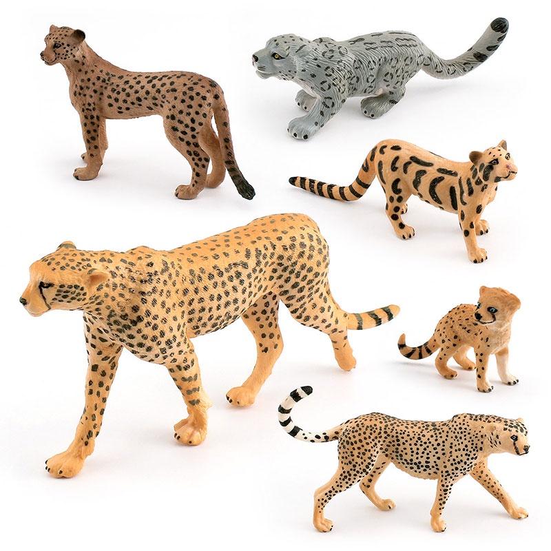 Realistic Leopard Model Toy Plastic Desktop Decoration 5-12.5cm Length 4-9.5cm Height