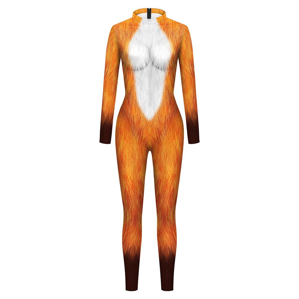 Halloween Animal Print Cosplay Suit For Women With Polyester Fabric For Costume Parties