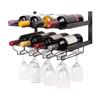 Wall Mounted Wine Rack Double-layer Iron Wine Shelf Bottle Display Storage Rack For Living Rooms Dining Rooms Bars Wine Cellars
