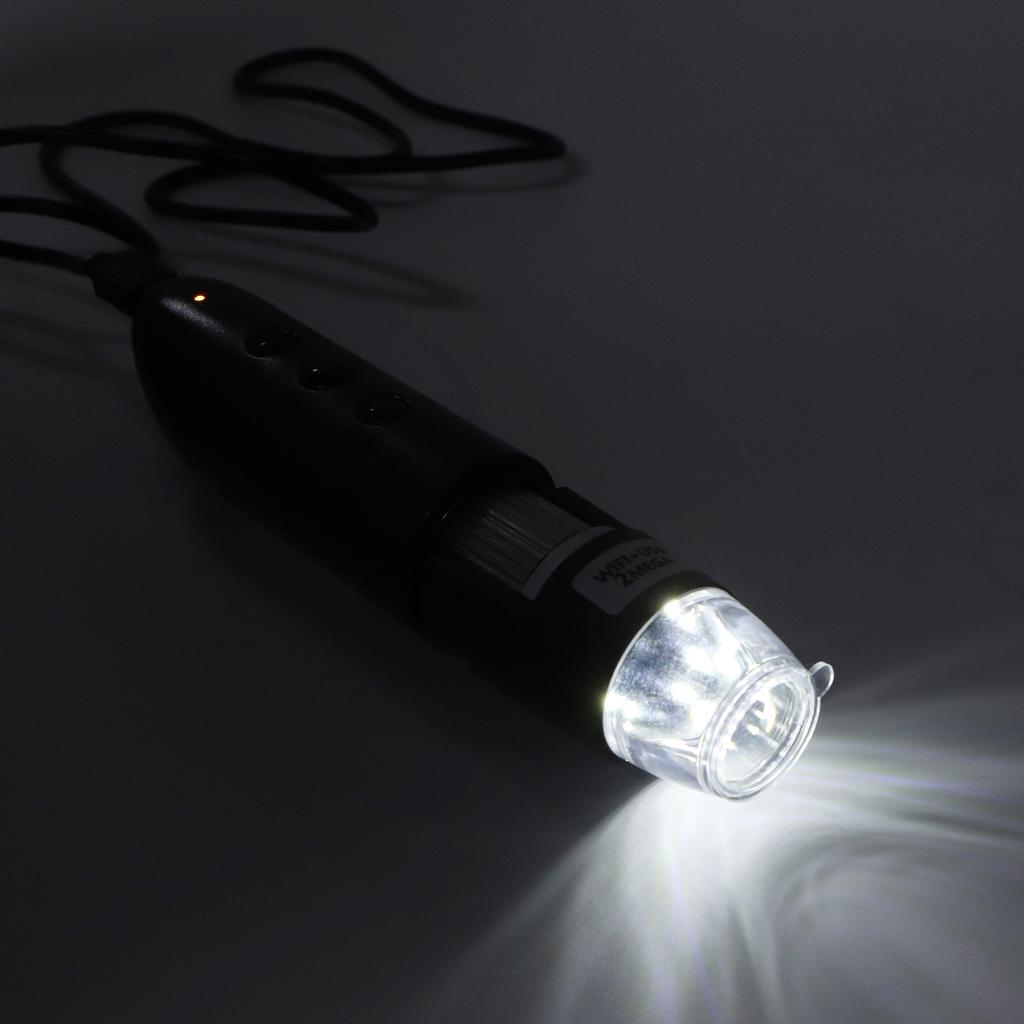 200X Magnification Skin Hair Scalp Detector 2MP Wifi USB High Definition Digital Microscope Skin Analyser Silver Gray