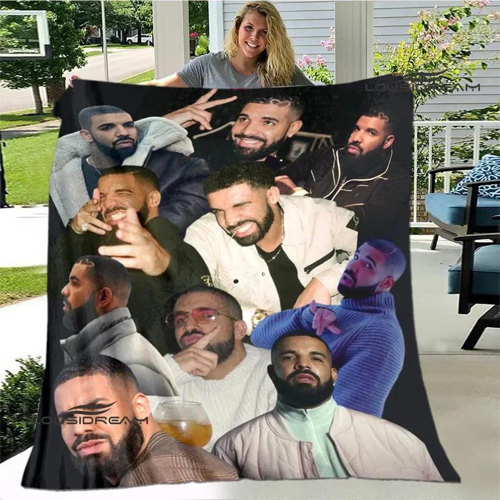 3D Rapper Drake Printed blankets picnic blanket Warm Flannel blankets Soft and comfortable blanket bed linings Birthday Gift