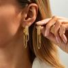 Elegant Vintage Drop Ear Line Long Hanging Earrings For Women Gold Color Tassel Snake Chain Piercing Earing Party Jewelry Gifts