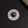 Engood 100Pcs 22mm Pearl Center Double Rhinestone Button Sewing Trim & Embellishments Craft Buckles for Wedding DIY Hair  HZ276