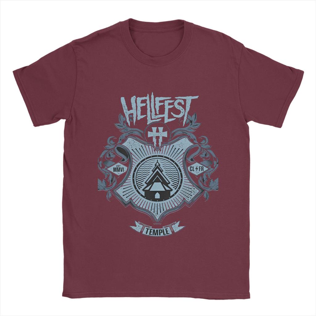 Hellfest Heavy Metal Music   100 Cotton T-Shirt For Man Summer  Classic T-Shirts O Neck Hippie Tees Oversized Pattern Tops