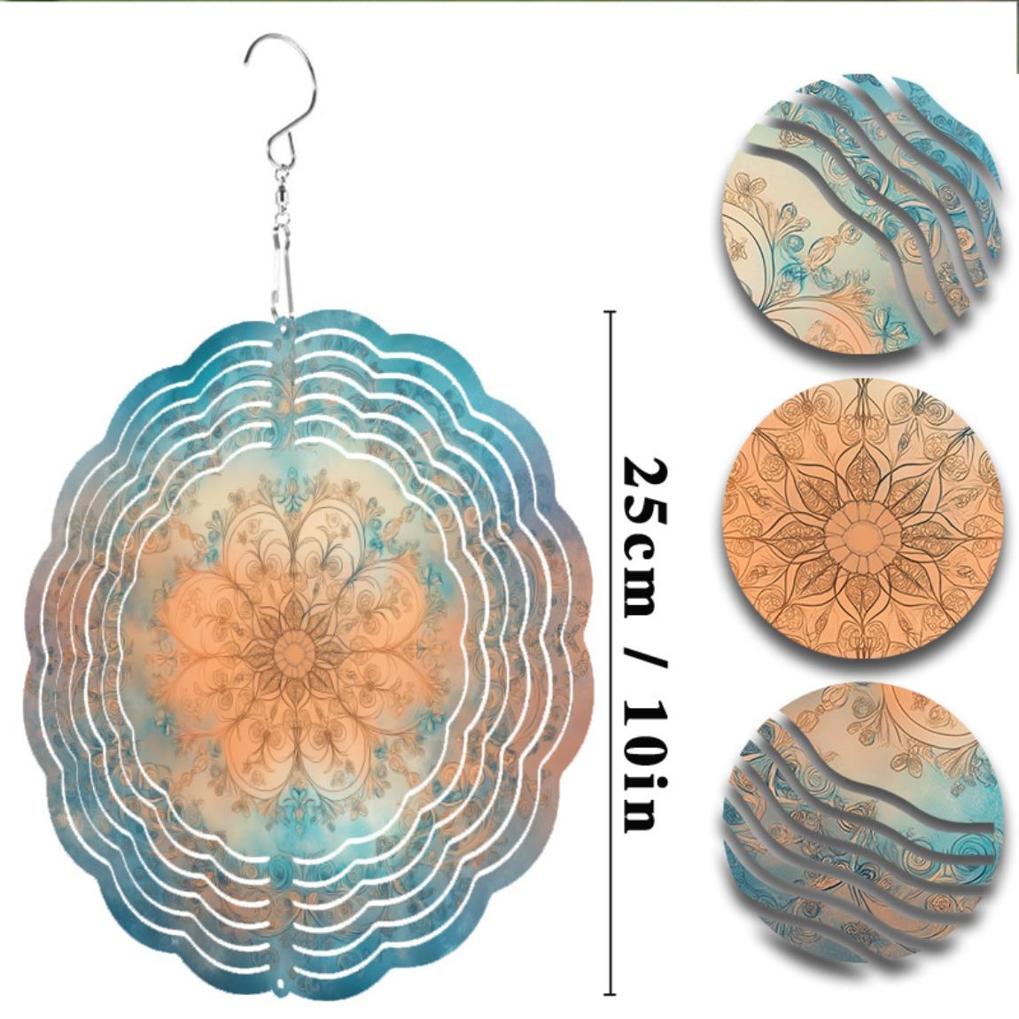 

10-дюймовый подвесной колокольчик для ветра для декора сада и лужайки, весенне-летнее украшение для улицы с вращающимся на 360 градусов крючком, элегантный художественный дизайн, подарок для друзей 01A