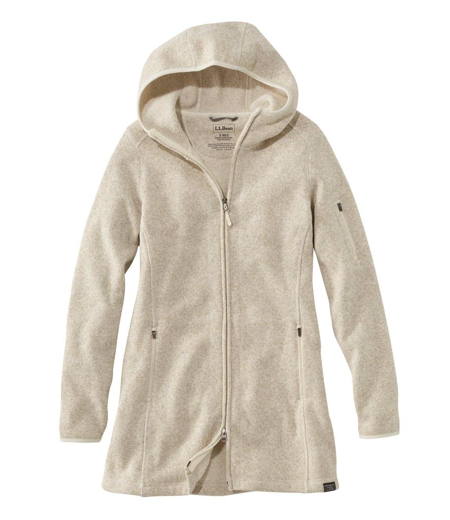 Sailcloth Fleece Sweater US Size 0PPK981006 L.L.Bean Women's Coat, Fit, Regular, L, White,