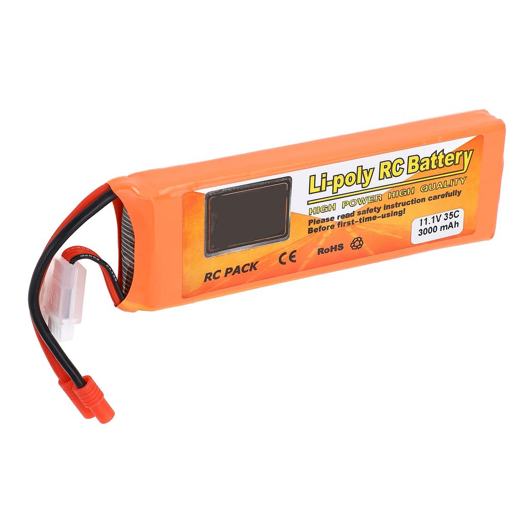 11.1V 3000mAh 35C Lithium Battery with Banana 3.0 Plug Long Battery Life for Quadcopter Helicopter F