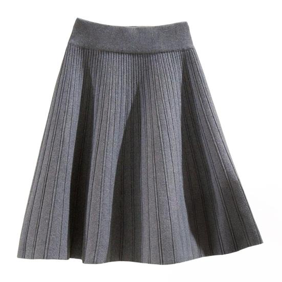 

Skater Skirt Solid Color High Waist Women A-Line Skirt Large Hem Design Autumn Winter Mini Skirt Daily Wear