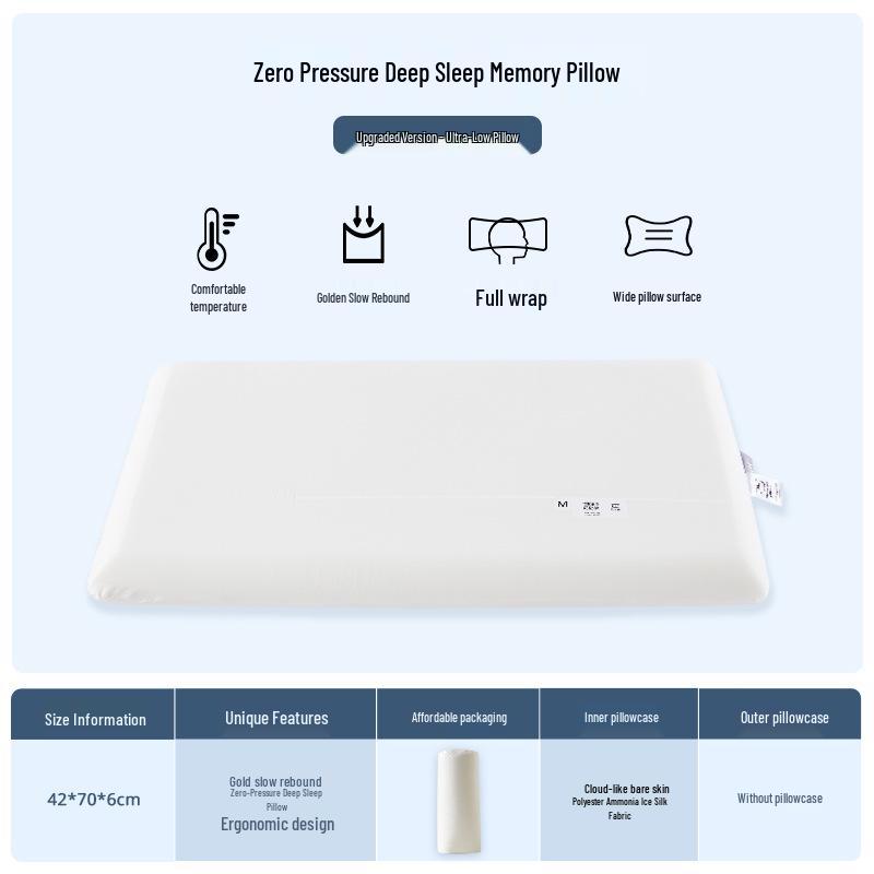 Ya Hotel Zero Pressure Deep Sleep PRO Memory Pillow - Neck Support & Sleep Aid Core 1x1x1cm + 6-12cm