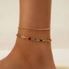 IngeSight.Z Exquisite 2Pcs/set Colorful Imitation Crystal Anklet Women Summer Beach Trendy Foot Ankle Bracelet On Leg Jewelry