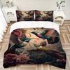 3pcs Whirling Hummingbirds Bedding Set, Including 1 Quilt Cover and 2 Pillow Shams, Without Filling,