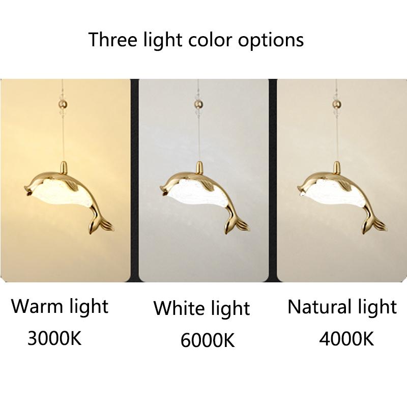 2024 new LED personalized creative luster whale chandelier for bedroom bedside pendant lights hanging lamp interior lighting