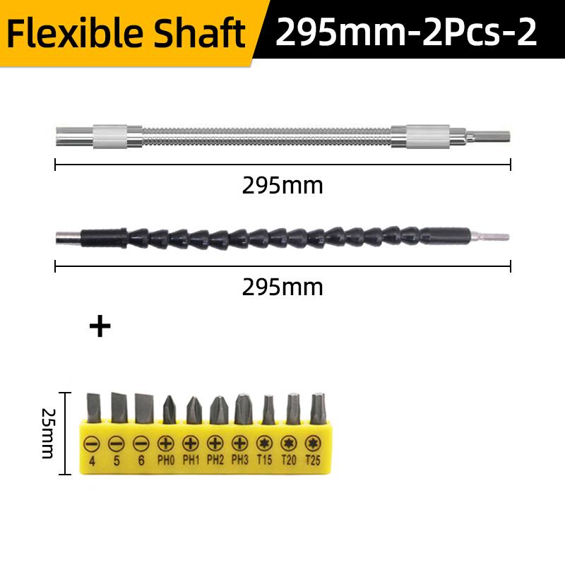 Flexible Shaft Drill Bit Extension Holder 295/400 Link Drill Hex Screwdriver Soft Driver Extend Rod Tools Slotted Phillips Star