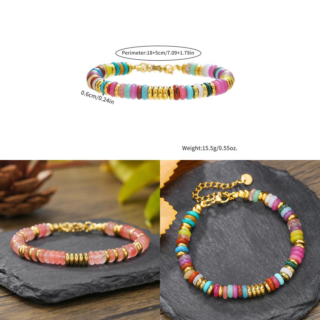 Style Natural Stone Beaded Bracelet For Women Handcrafted Crystal Jewelry Gift
