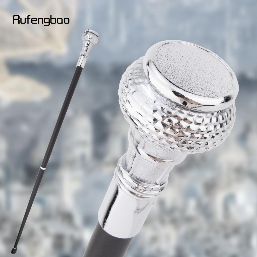 Bílá luxusní kulatá módní hůl s plochou rukojetí pro párty, dekorativní vycházková hůl, elegantní vycházková hůl s knoflíkem ve tvaru biskupské berly, 91,5 cm