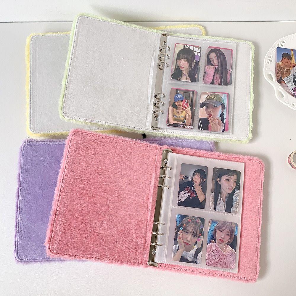 Plush Photo Albums A5 Photo Card Binder Loose-Leaf Girls Star Photo Card Collector