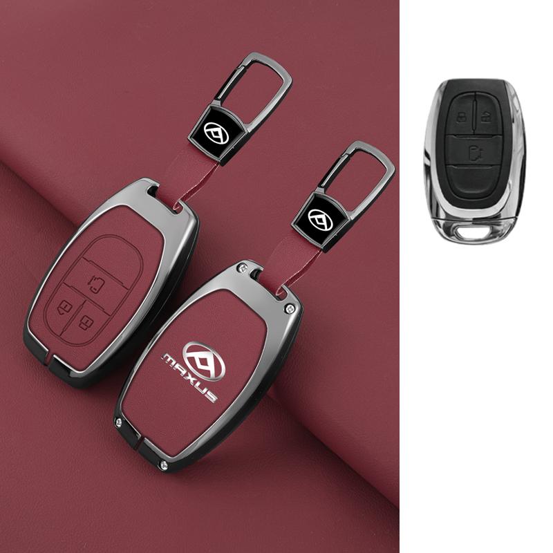 Funda para Llave de Coche para Saic Maxus T60 Aleación de Zinc Cuero Llavero Inteligente Remoto Carcasa Protectora Automática Piel para Llavero Accesorios