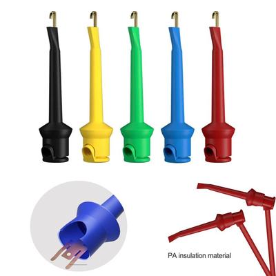 DIY Test Clamp Soldered Nylon Copper Gilded Test Clips Quick Test Hook for Multimeter Test Lead