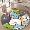 1pc Cats Kitten Office Round Area Rug, Mat Suitable ForOffice, Under Office Chairs Bedroom Living Room Home Decor, Room Deco