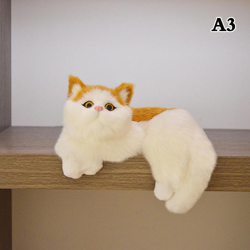 

Cute Simulation Cat Plush Dolls Ornaments Figurine Home Desk Hanging Toy Decor Car Decoration Stuffed Animals Sculptures