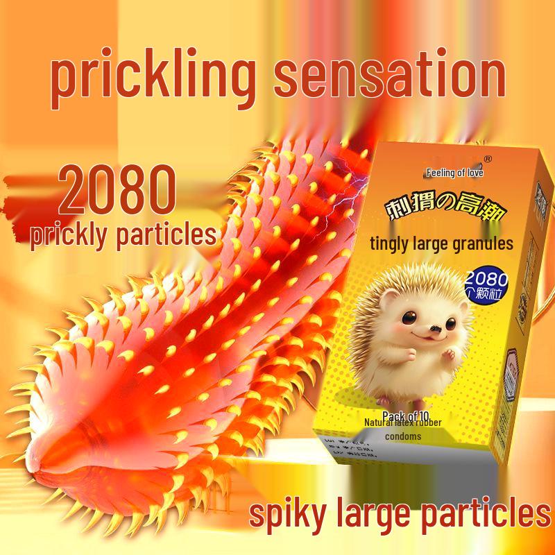 Love Feeling Ultra Dünn 001 Katzenzunge Kondom mit Hyaluronsäure - Lang anhaltend, Sicher, Großpartikel-Design für verbesserte Empfindung.