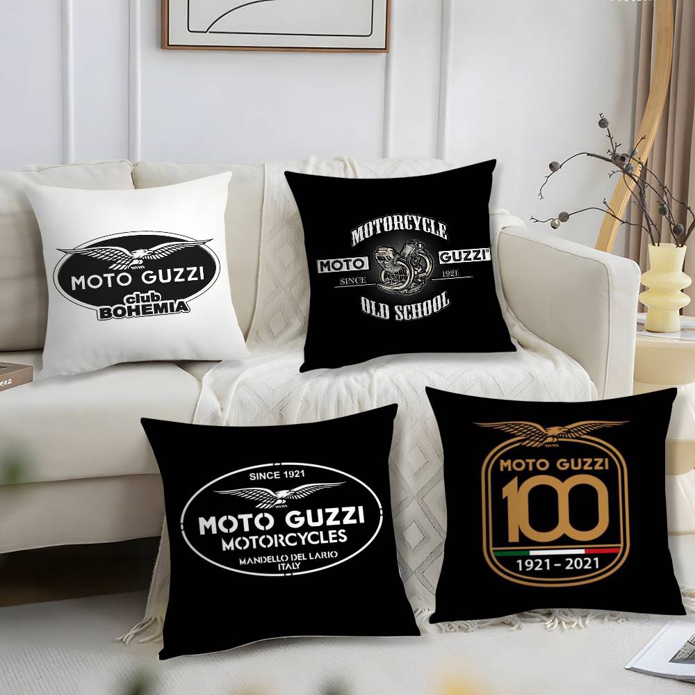 Brand Moto G-Guzzis Pillow Case Office Sofa Dorm Chair Back Short Plush Double-Sided Printing Home Cushion Cover