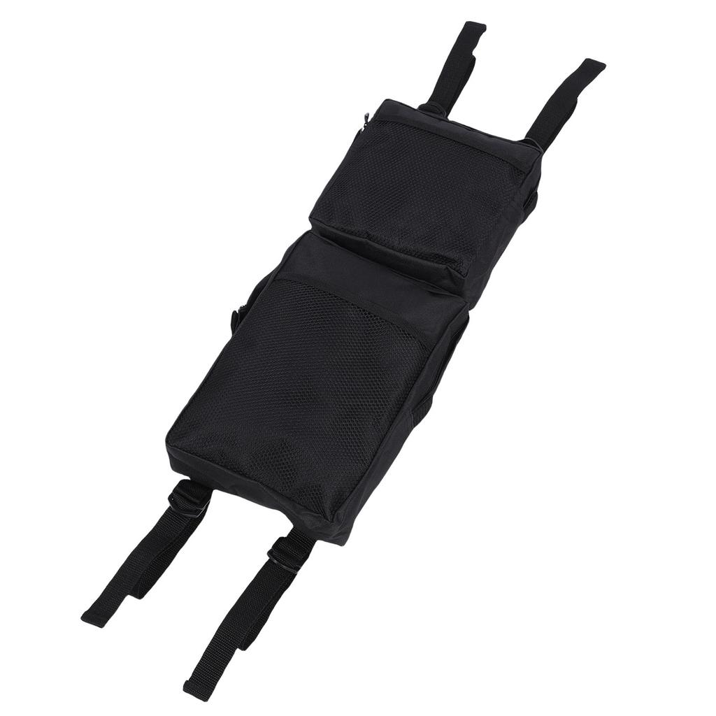 2PCS ATV Side Bags Left Right Saddlebags Tank Top Storage Pocket for UTV Snowmobile Motorcycle Black