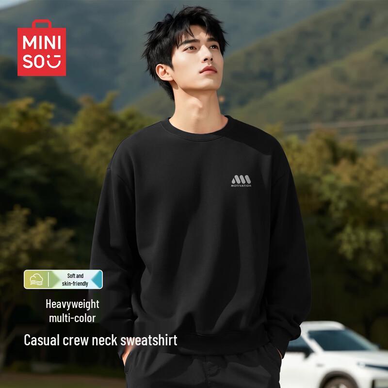 MINISO Men's Relaxed Fit Crewneck Sweatshirt