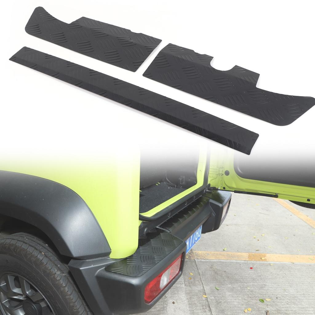 Schwarzer Legierung Heckstoßstangenschutz Abdeckung Zierleiste für Suzuki Jimny 2019-2023