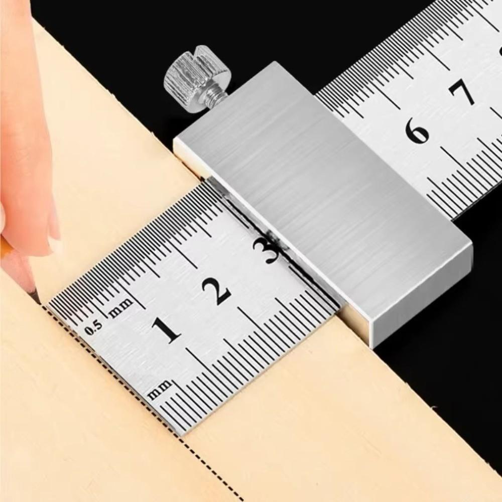 Steel Positioning Limit Block Durable Adjustable Measuring Marking Gauge Lightweight Ruler Scriber Locator Line Marking