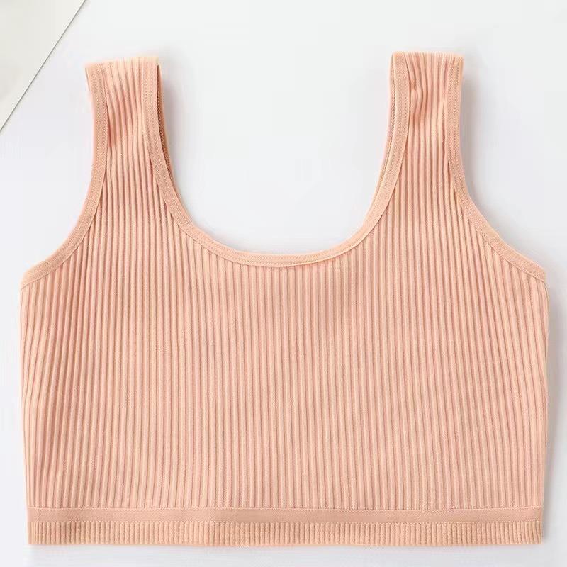 Mädchen-Pubertäts-Baumwoll-Camisole-BH, Entwicklungs-Unterwäsche für Tween & Teenager, Weicher Baumwoll-Trainings-BH für Grundschüler