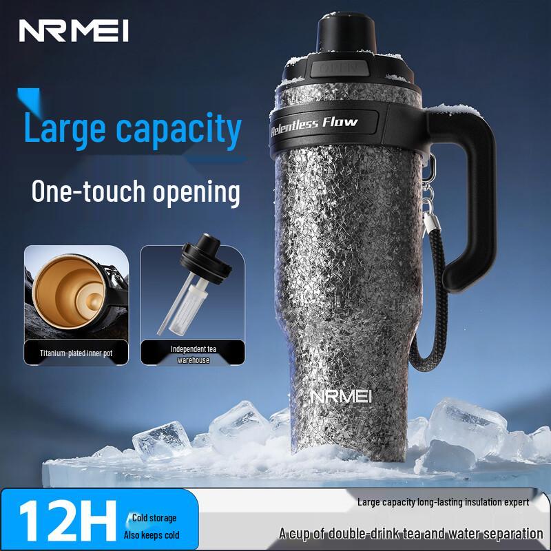 nRMEi Insulated Stainless Steel Water Bottle with Straw  Pop-up Lid