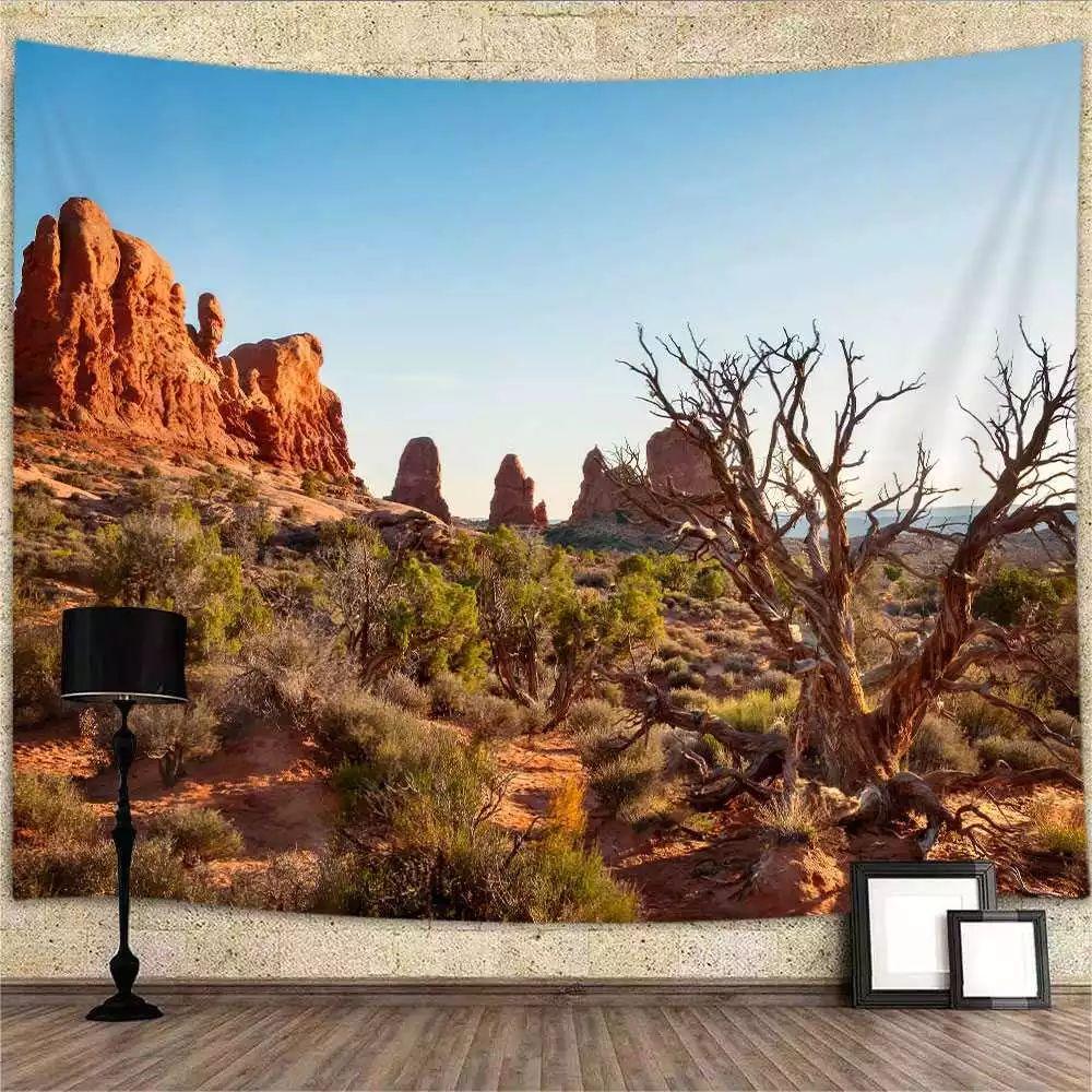 Tapestry Western film vintage nature photography 75x100 чёрный