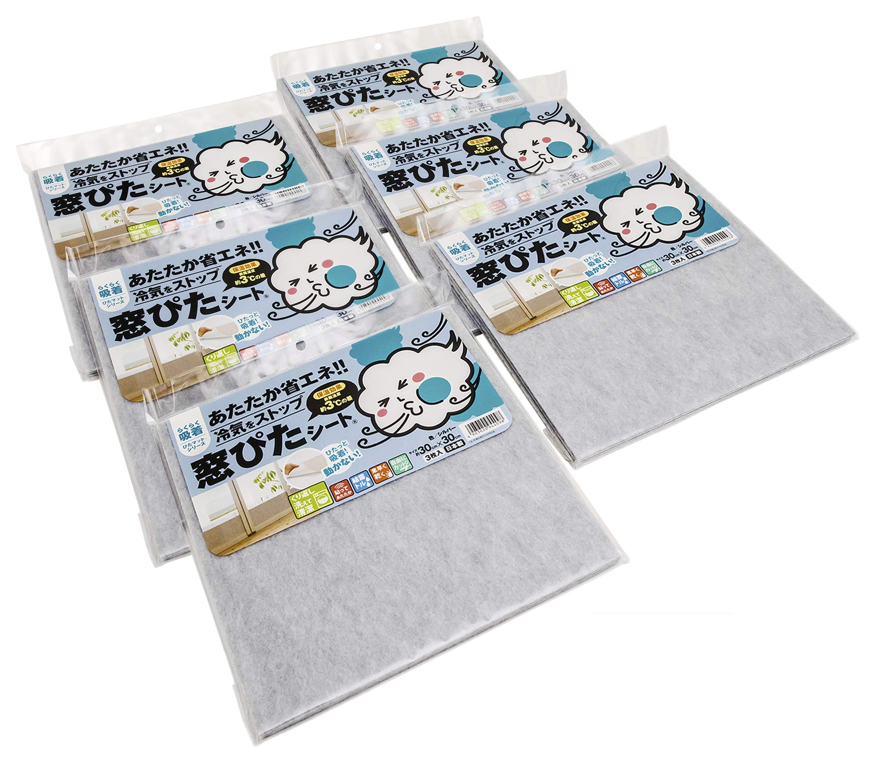 

Window Blocks Cold 6 Packs of 3 Total of 18 Sheets Energy-saving Sheets, Air, 30x30cm, Sheets, (Silver)