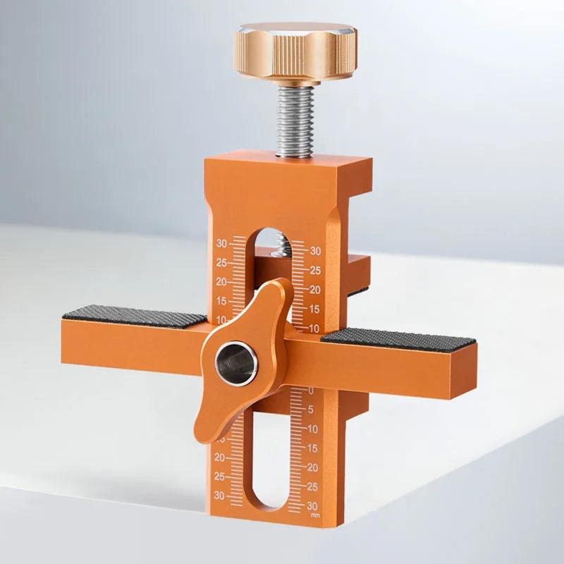 Portable Wardrobe Cabinet Door Panel Punched Mounting Jig Woodworking 10mm Doweling Drilling Guide Locator Installing Clip