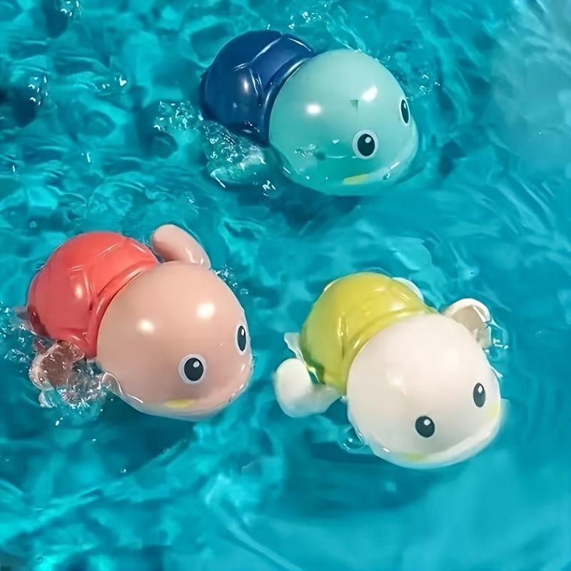 3Pack Bath Toys Floating Turtle Bath Toys with Red, Blue,Green Turtles  Safe Non Toxic Baby Bathtub,Pool Swim Learning Toys for Toddlers 1-3 Years Old