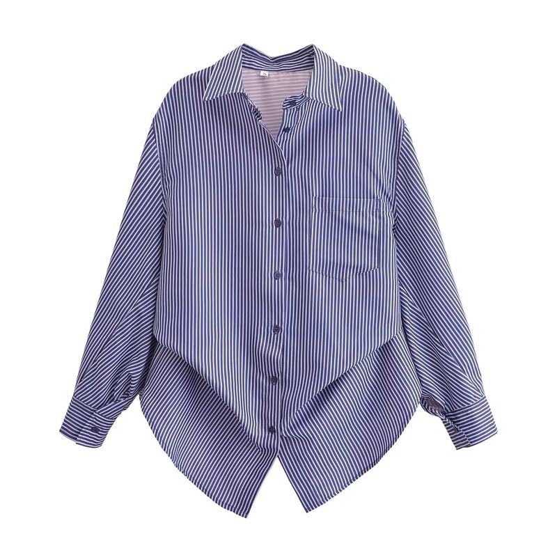 

Kaslead New Arrival Women s Fashion Style Fashionable Batwing Sleeve Stripes Shirt 2020458 Blue Bar L