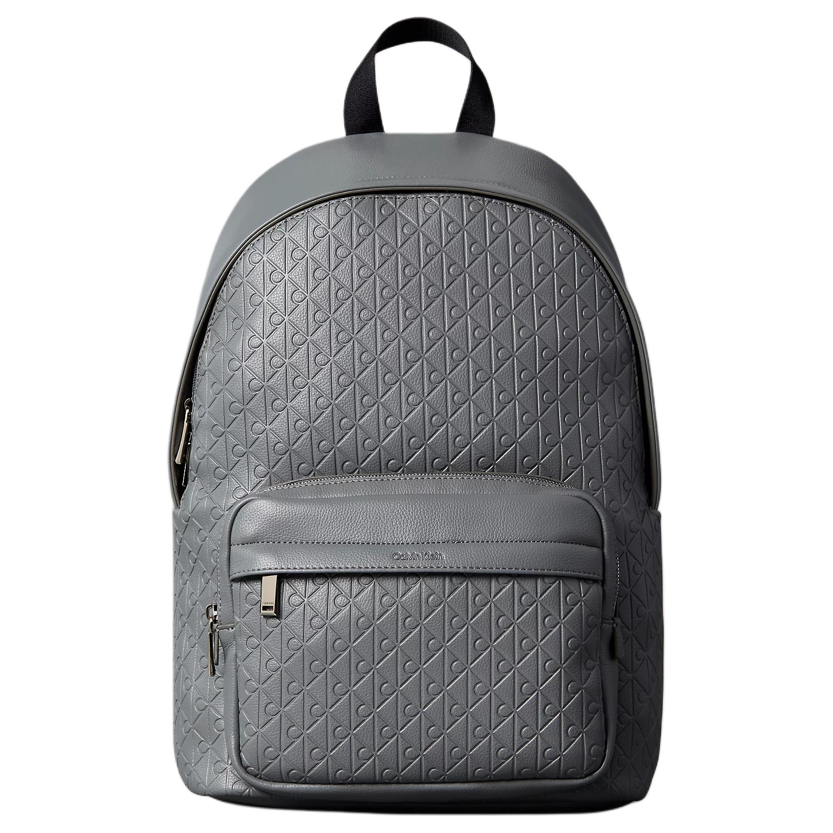 Calvin Klein Textured Logo Iconic Backpack Men Backpacks Charcoal LV04D3202GPA7 Basic Set (Bag)