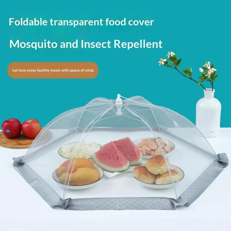 Food Cover Umbrella Table Dishes Mesh Cover Foldable Breathable Anti-Fly Food Net Tent