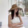 WTEMPO Women's Summer Mesh Patchwork Sunscreens Hats with Bow Large Brimmed Breathable Beach Pearls Decor Sun Hats